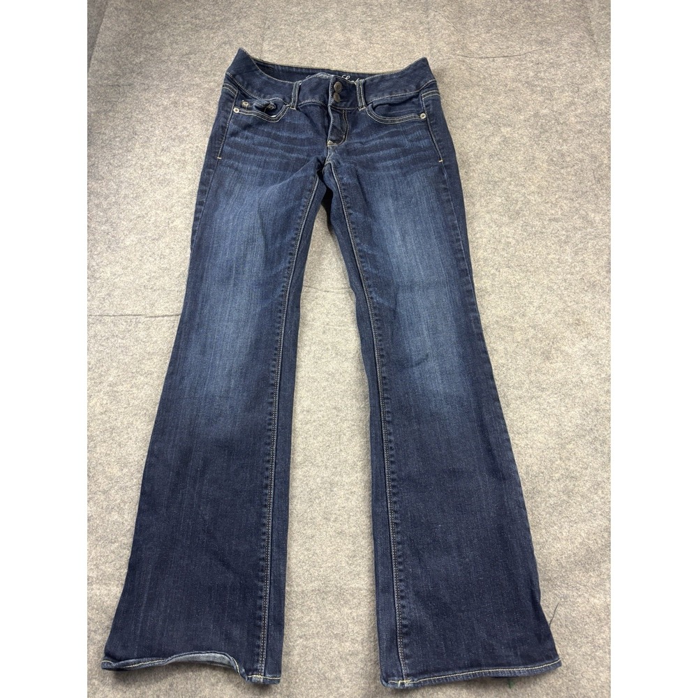 American Eagle Jeans Womens 4 Artist Low Rise Stretch Bootcut Leg Boho Denim